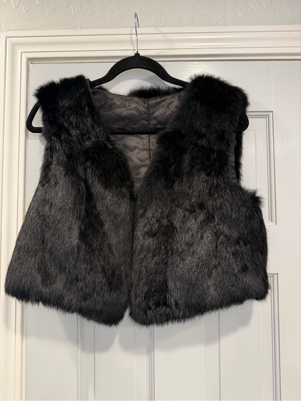 Fur black vest size small